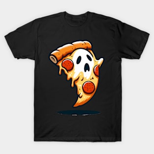 Funny Pizza Ghost Halloween T-Shirt